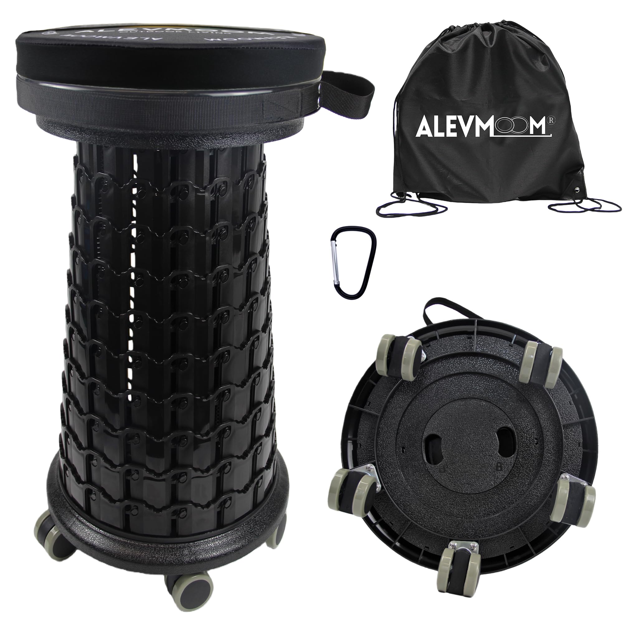 Amazon.com: ALEVMOOM Upgrade XXL Collapsilbe Stool with Wheels